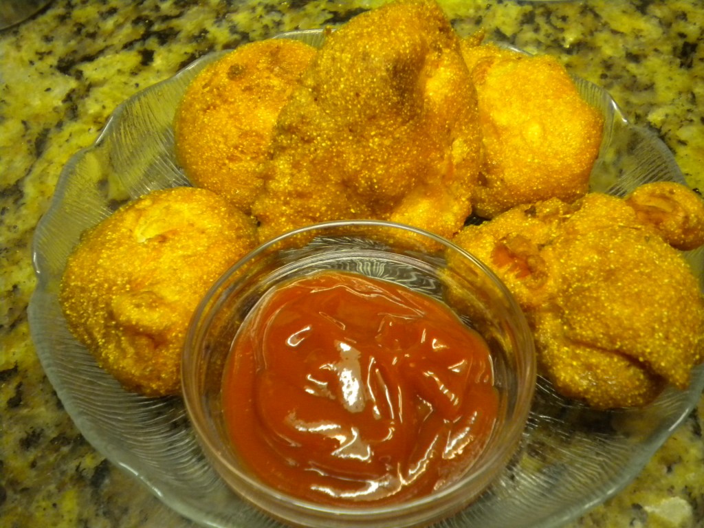 Shrimp Fritters and Cocktail Sauce