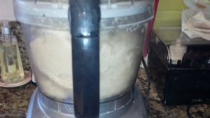 Dough being formed
