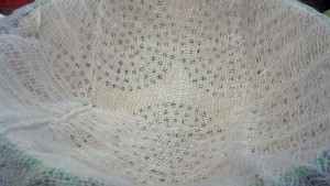 Cheesecloth on Colander